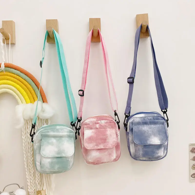 2023 Wholesale Tie dyed Outdoor Sports Running Women Waist Bags Sling Canvas Cell Phone Small Cute Mini Shoulder Bag Chest Bag