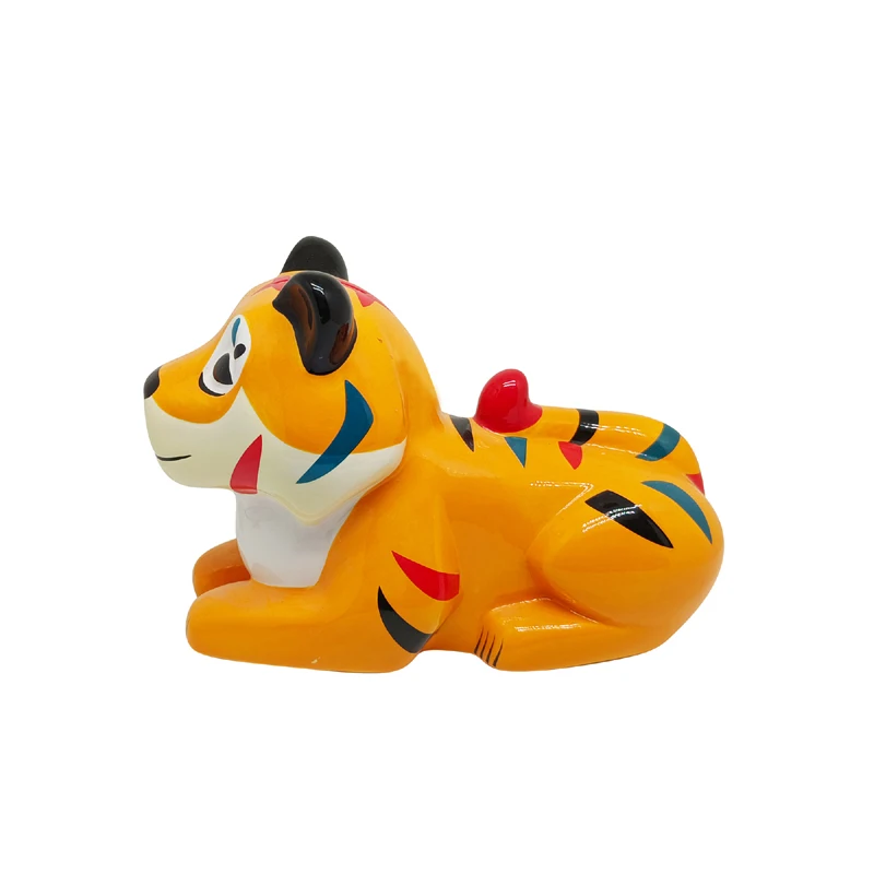 silver ceramic mini piggy bank with black glass