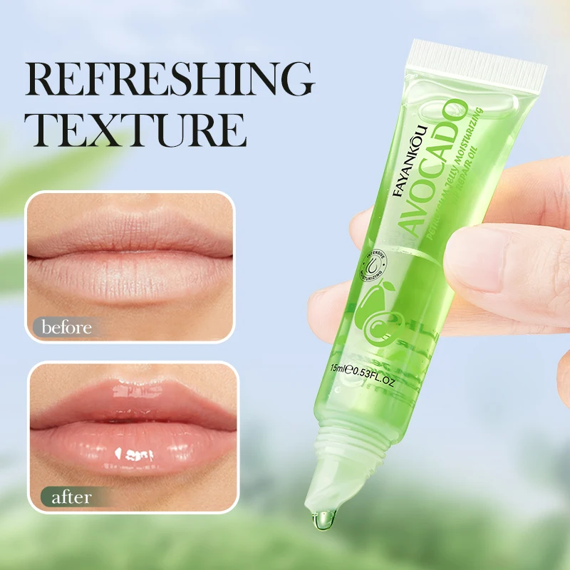 OEM FAYANKOU Private Label Lip Treatment Anti Chapping Moisturizing Lip Gloss Cosmetic Product Avocado Nourish Repair Lip Oil