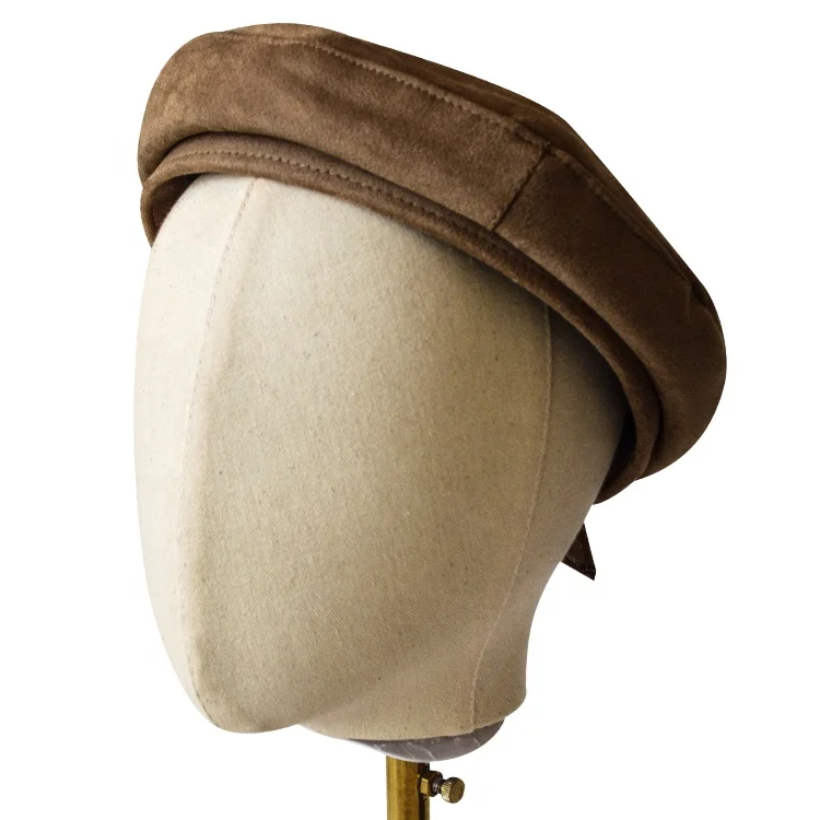 Plain Glengarry Suede 4 Panels Newsboy Woman Cap Beret Hat Adult Spring Autumn Winter Outdoor Beret Hats