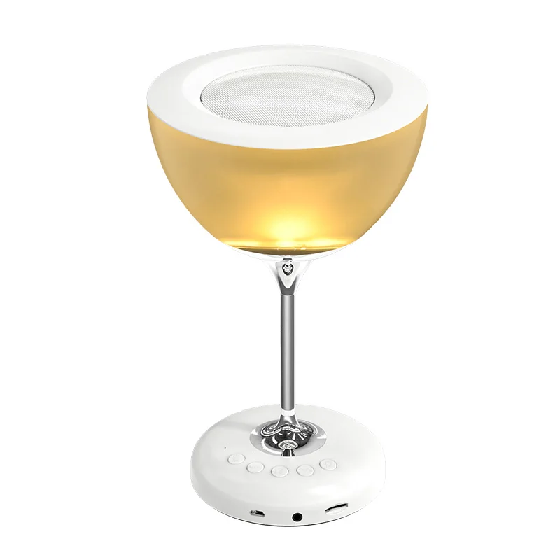 
2021 Hot Sell 6 Color Lights BT Wireless Speaker Portable Outdoor Speaker Looks Like Wine Glass 