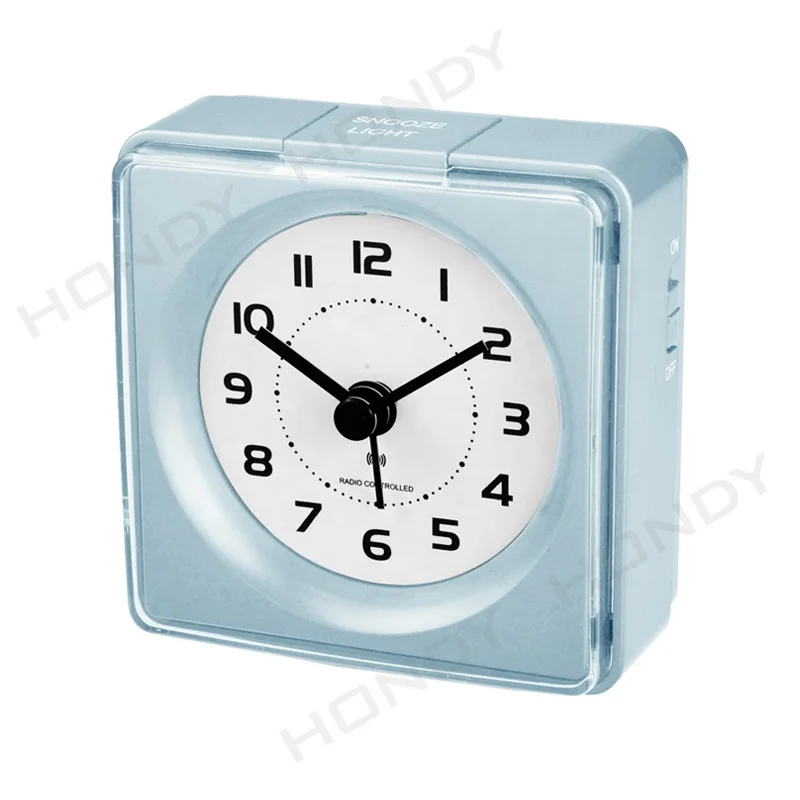 CE ROHS Custom Square Radio Controlled Alarm Clock Small Mini Pocket Size Travel Alarm Clock