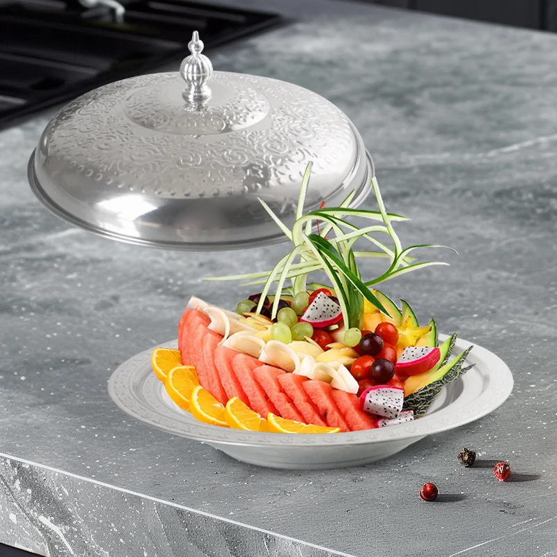 Wholesale custom multi-specifications stainless steel wedding bowls Arabic food serving chafing dishes & plates covered basins