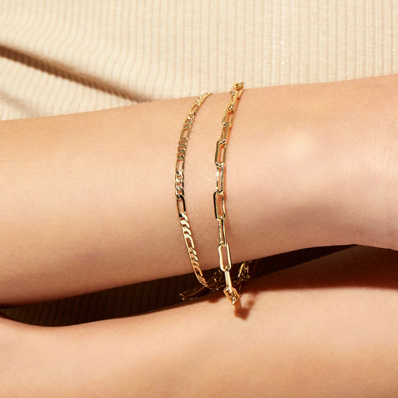 RINNTIN GB модная цепочка 14K 18K настоящий золотой браслет популярный желтый твердый ювелирные изделия для женщин девушек