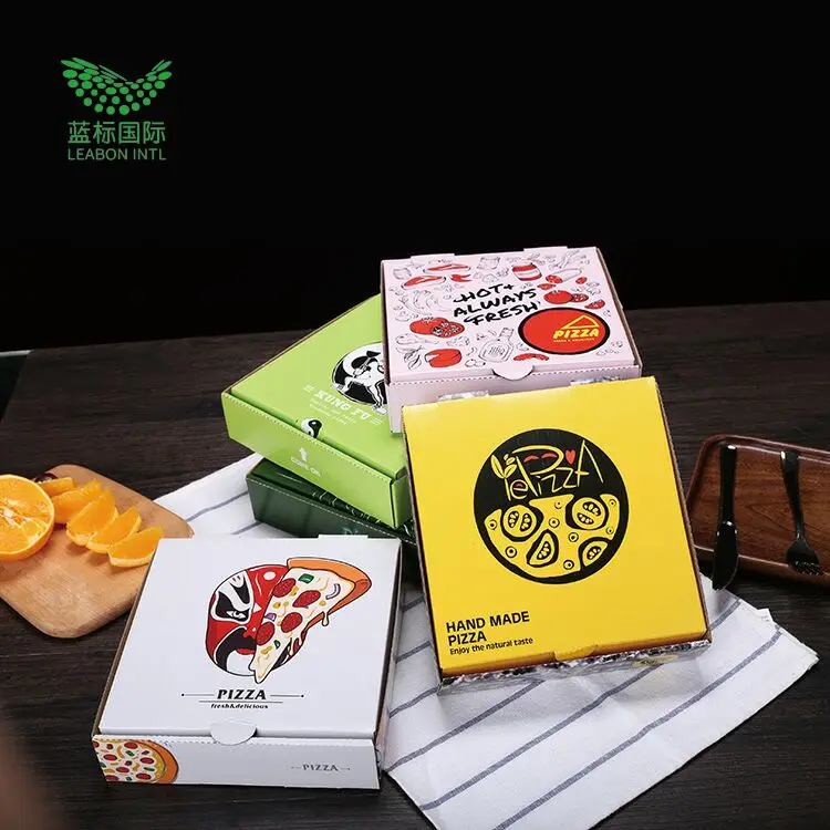 Custom Printed Personalised All Size 9 10 11 12 14 18 Inch Corrugated Kraft Paper Fries Burger Pizza Boxes