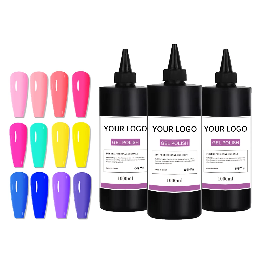 Kudan Wholesale 3000 Colors OEM Gel Customized Logo 1 KG Gel Polish Bulk For Nails