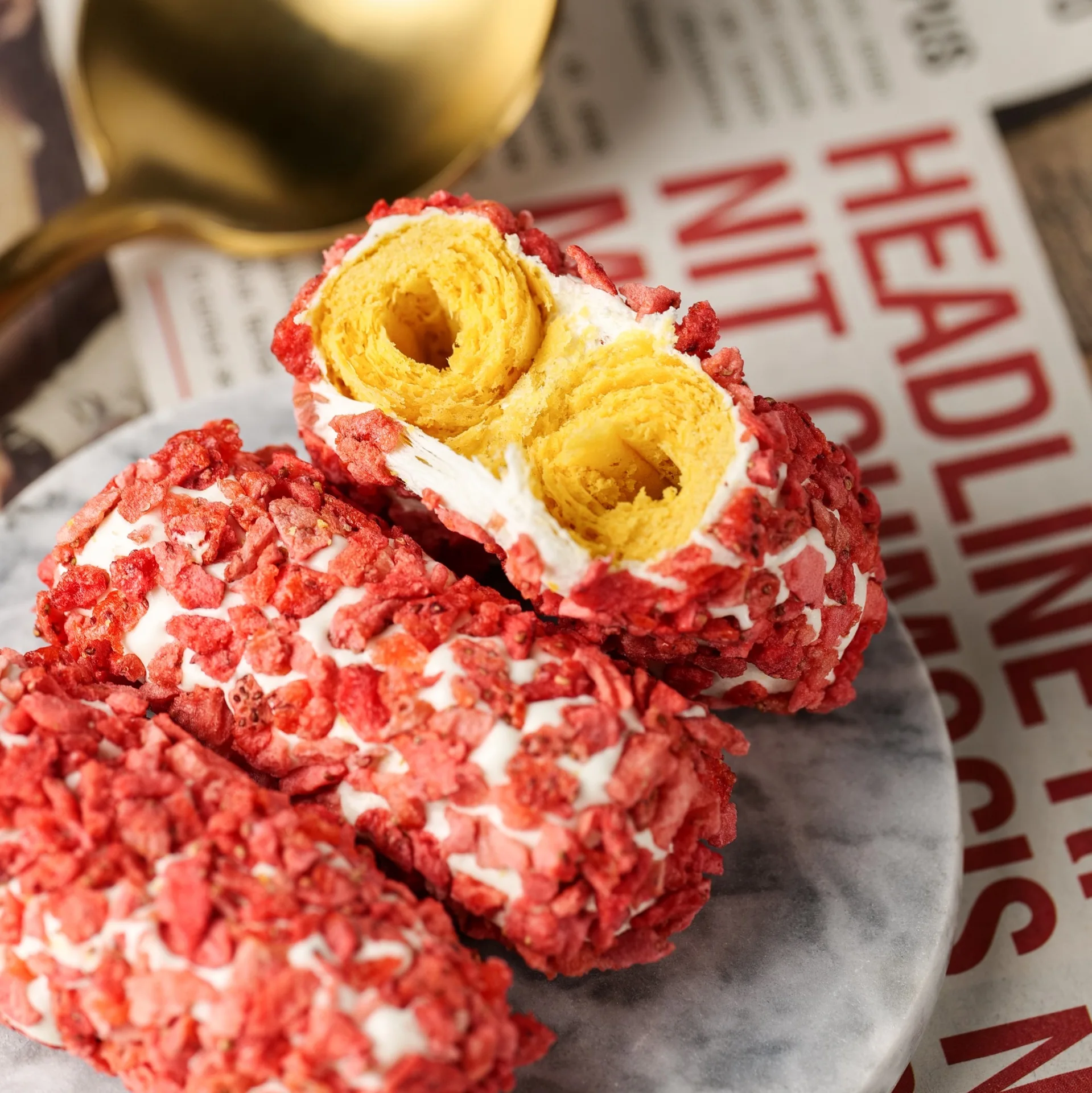 Pastry Rolling Cookies With Pork Floss Mango Coconut