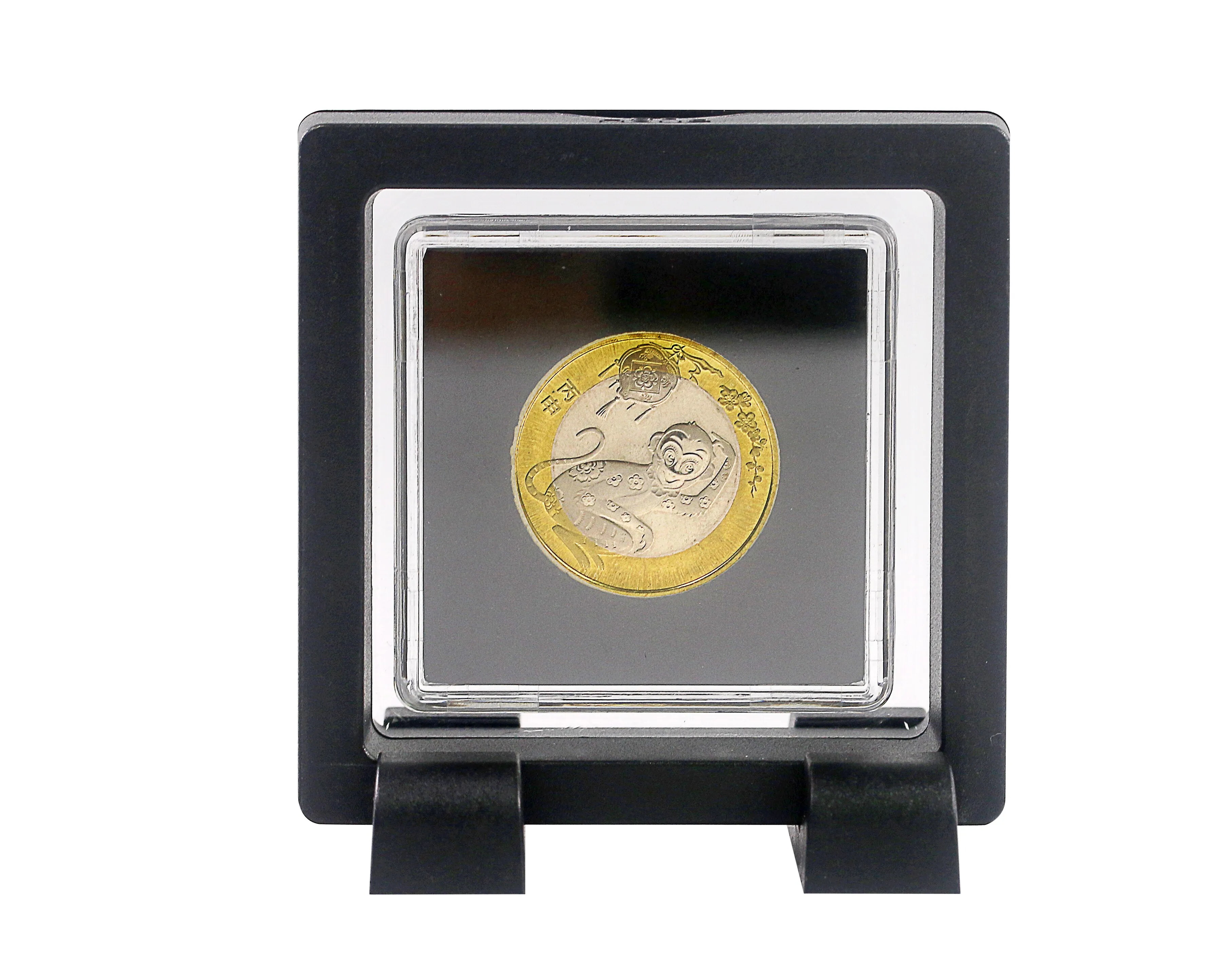 Floating  frame/3D Coin  Display Case Stand Holder Magic Suspension Box,with foot 230*90*20mm
