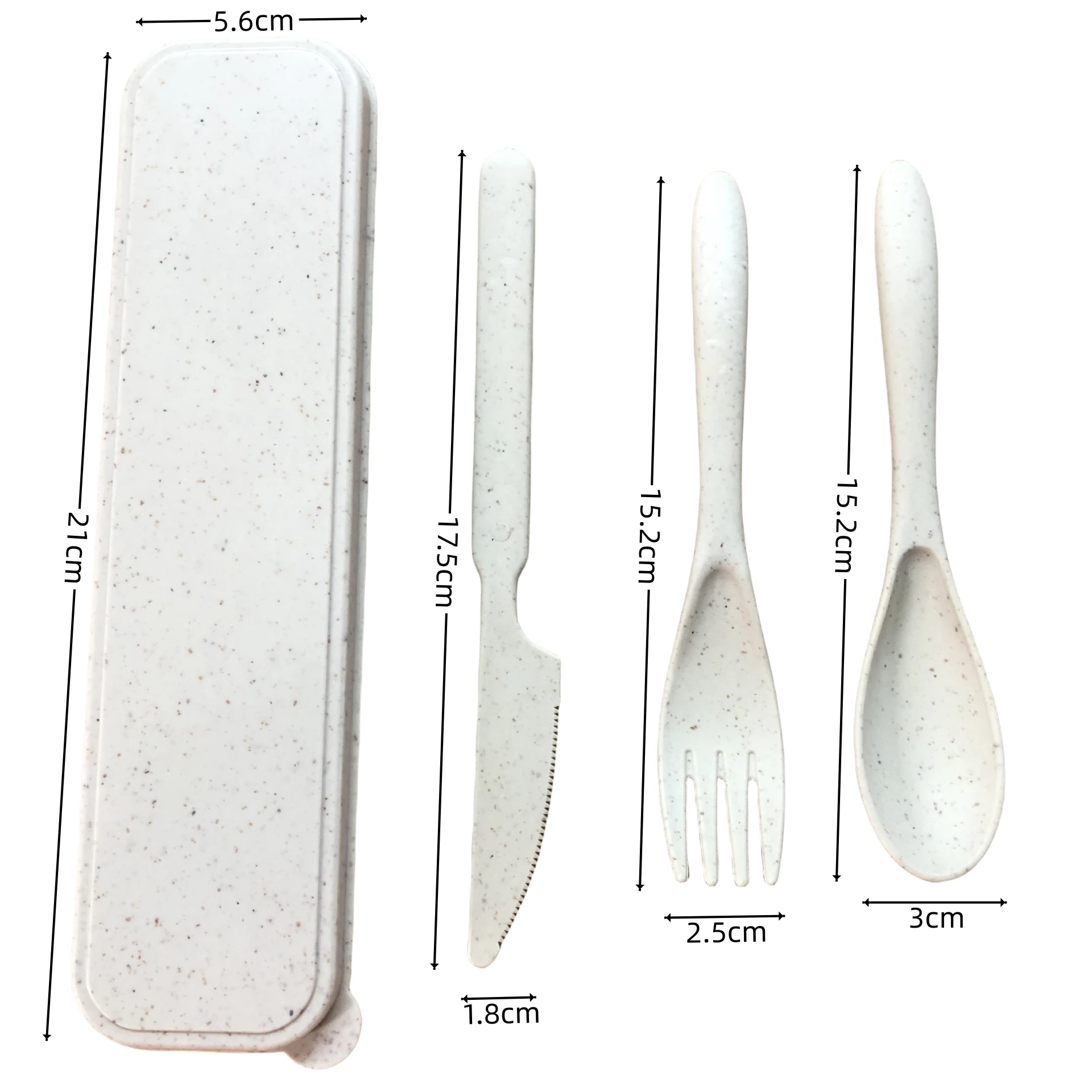 Оптовая продажа многоразовая Пшеничная солома переносные вилочные ложки для ножей посуда экологически чистые столовые приборы набор дорожных принадлежностей с футляром