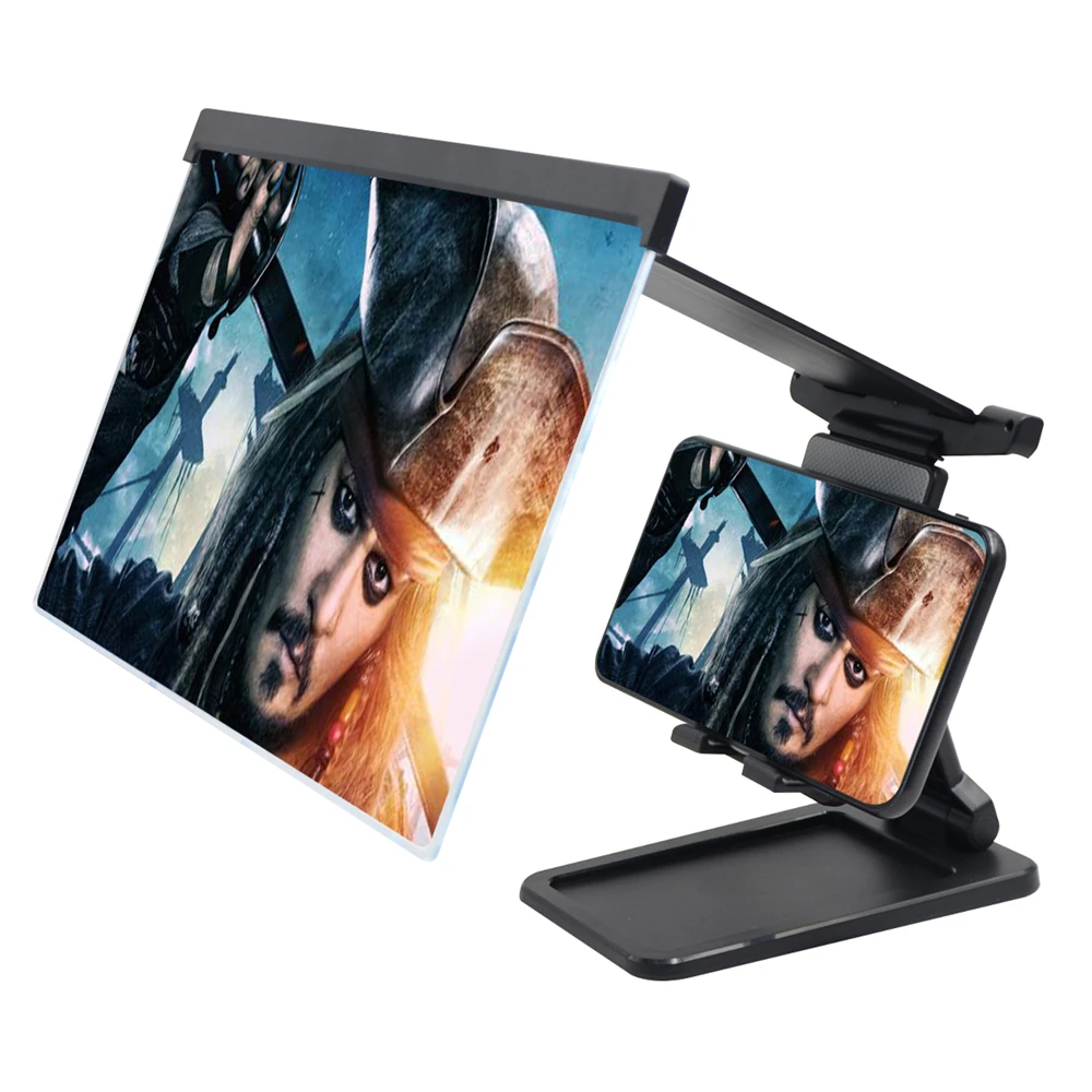 Laudtec 12 дюймов 3D экран проектора Лупа HD видео усилитель Подставка Кронштейн складной сотовый телефон