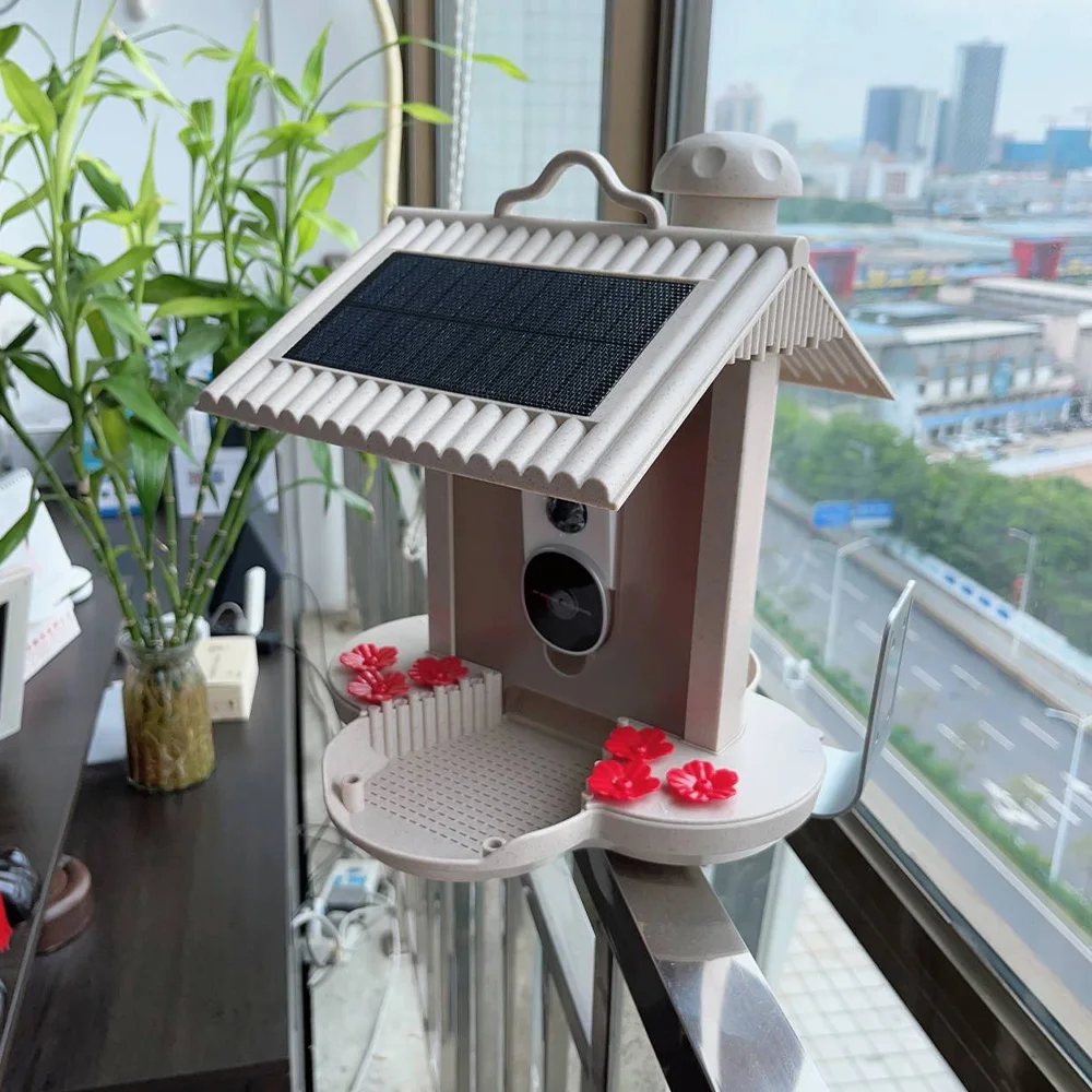 Wi-Fi Smart bird feeder with AI recognition camera for wild birds