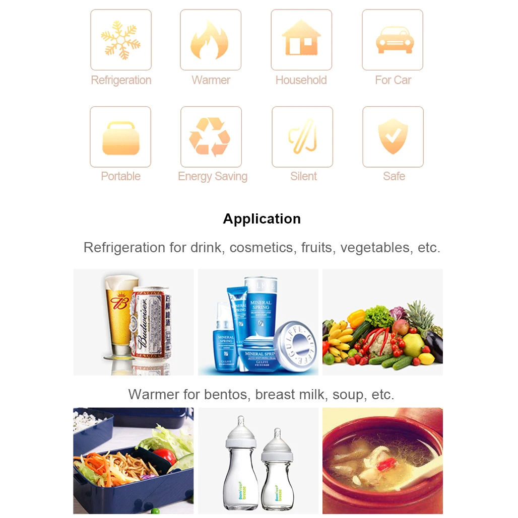 Customized Logo Factory Price 12V USB Car Truck Portable Mini Car Refrigerator