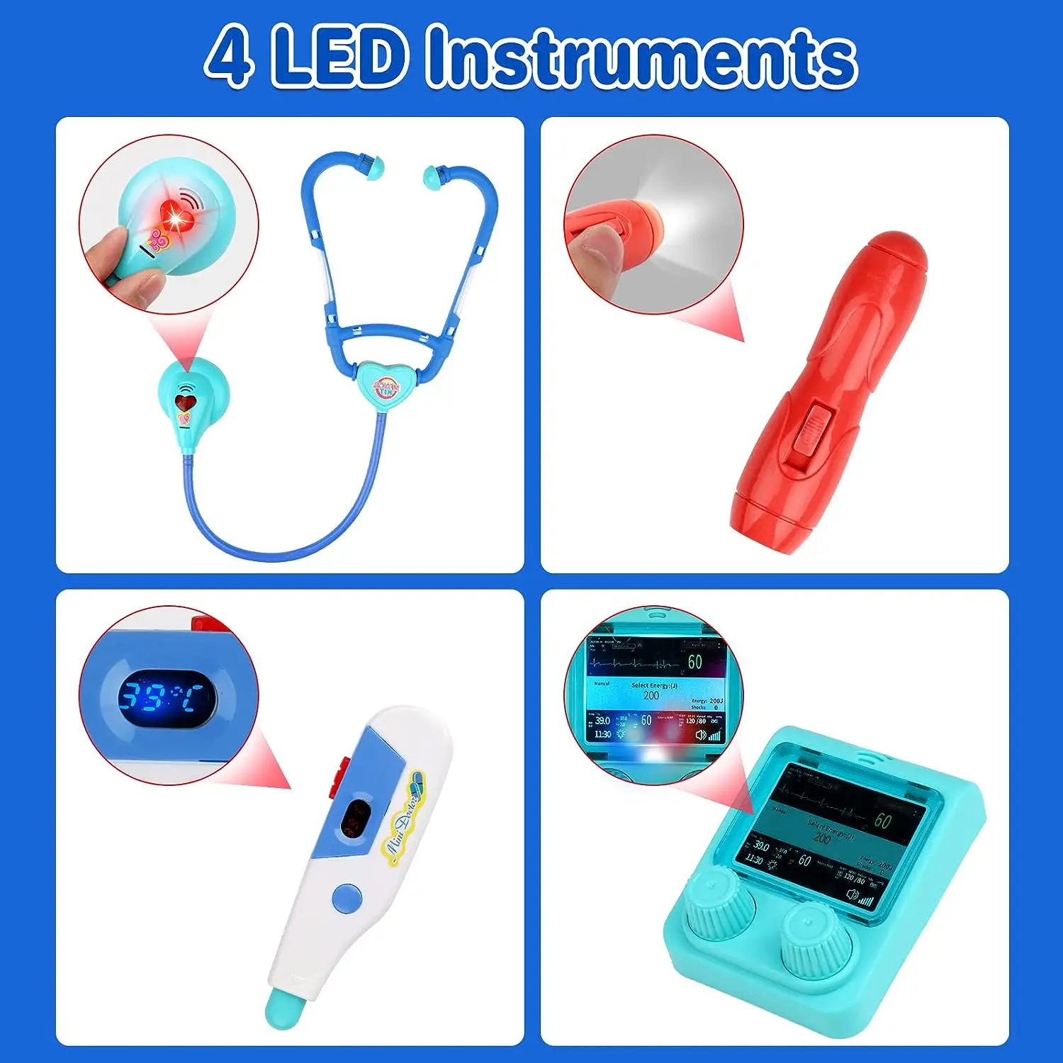 Doctor Toys Educational Pretend Play Preschool Kids Toys Doctor Trolley Play Set Role Play Game for Kids Girls Children Toys