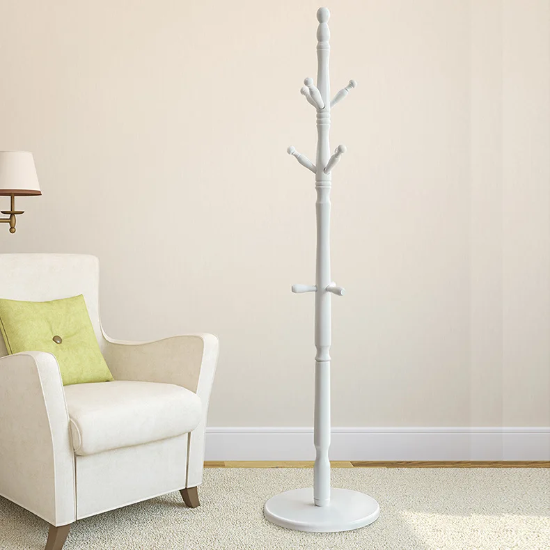 Hot sale bedroom wooden base floor-standing coat rack with base