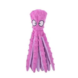 Octopus Shaped Squeaky No Stuff Dog Chew Toy Crinkle Plush Puppy Love Interactive Dog Toy