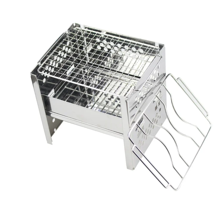 
Outdoor portable wood stove, stainless steel folding barbecue stove, portable heating and burning charcoal stove 
