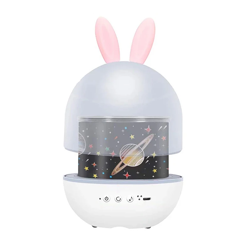 Mini Night Light Music Rabbit Projection Lamp USB Charging Starry Led Sky Projector Lamp