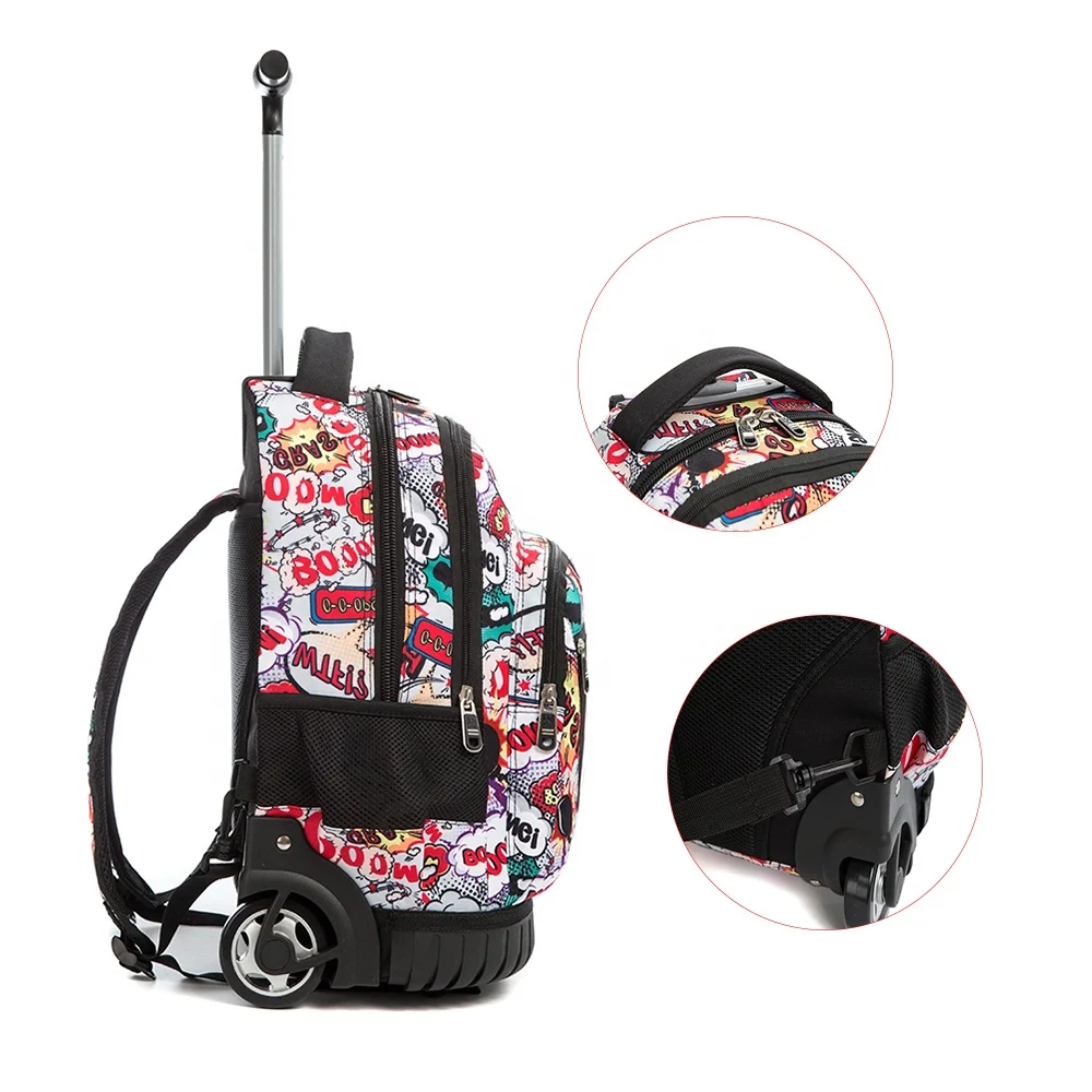 
Multicolor optional waterproof girl trolley school bags backpack kids 