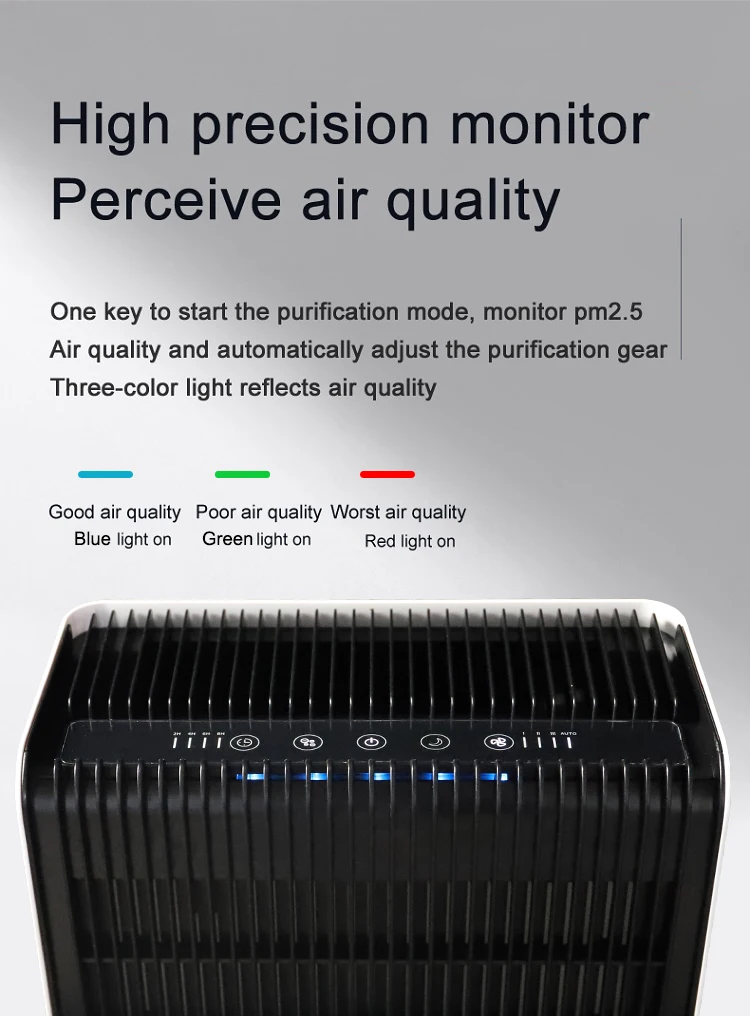 Smart Low Noise Portable Multiple Filtration Air Purifier HEPA Filter  Dust Sensor for Home Commercial Use  Wholesale