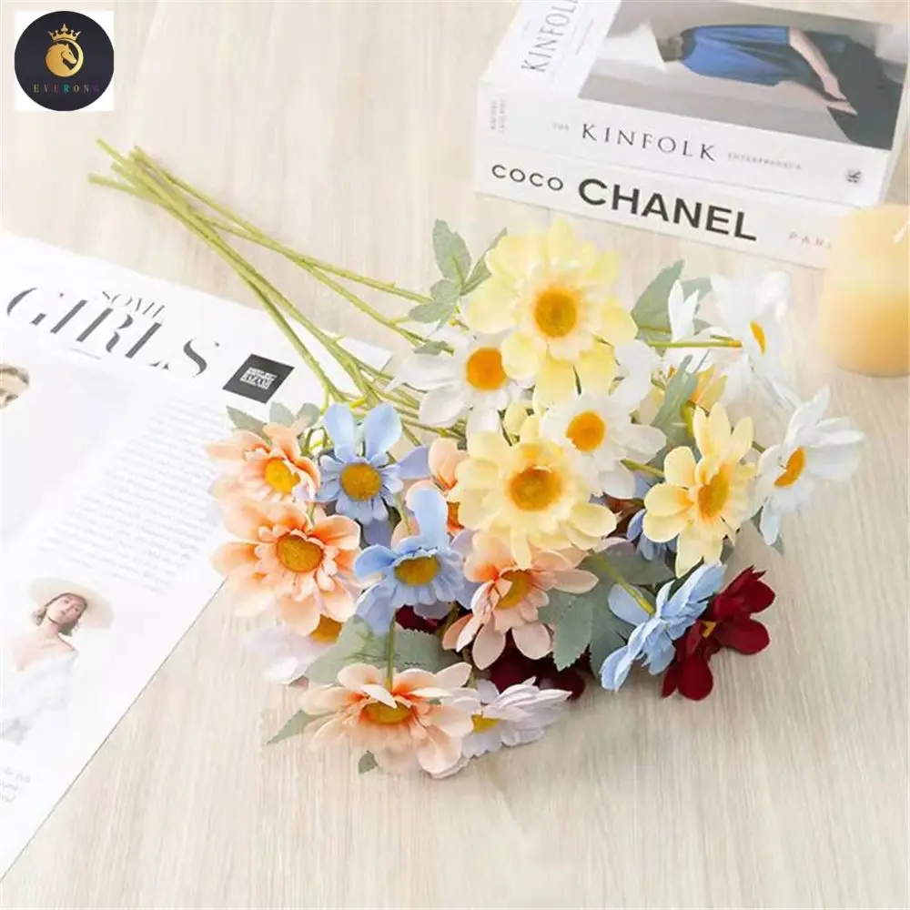 Faux Plastic Flowers 56cm 6 Heads Artificial Gerber Daisy Flowers for Home Wedding Decor
