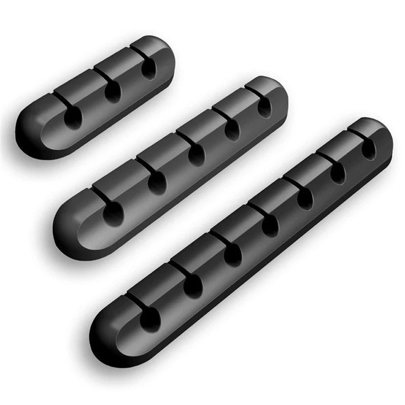 5 Channel Silicone Desk Cable Organizer Usb Silicone Cable Holder Clip Logo Custom Color Wire Cable Management Cord Organiser