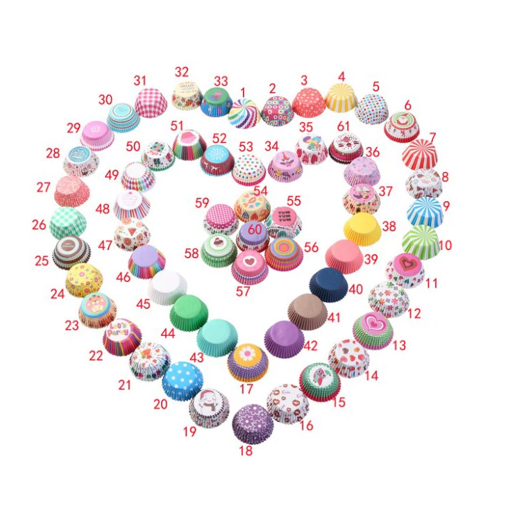 Manufacturer 100PCS/Set Muffin Cupcake Paper Cups Cake Forms Cupcake Liner Baking Muffin Box Cup Case Party Tray Cake Mold