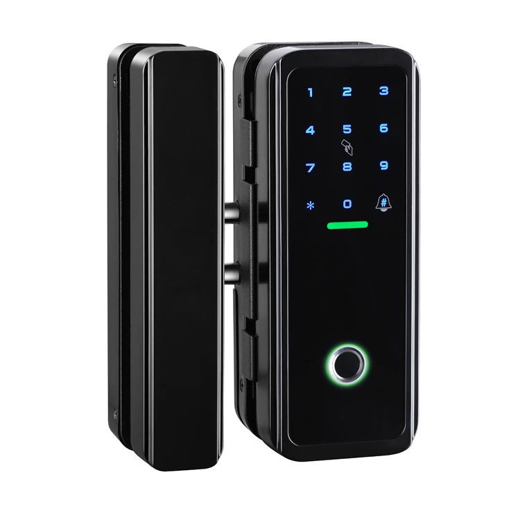 TTlock App Алюминиевый RFID Электронный цифровой биометрический вход БЕСКЛЮЧЕВОЙ вход 12 мм отпечаток пальца двойной умный стеклянный дверной замок