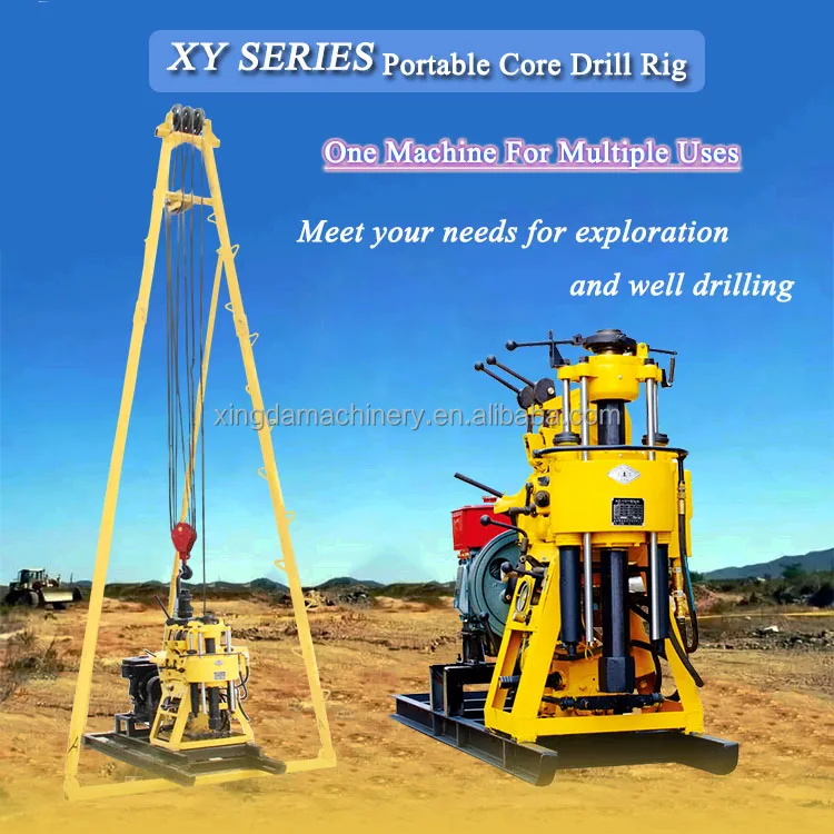 Portable 200m Hydraulic Rock Sample Machine Blasting Borehole Water Well Drilling Rig for Core Drill Mine Drilling Application