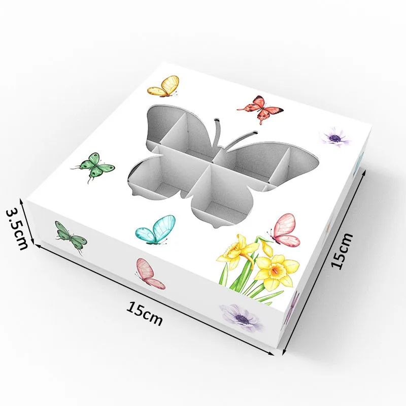 16 Cavity Square Butterfly Window Chocolate Candy Box