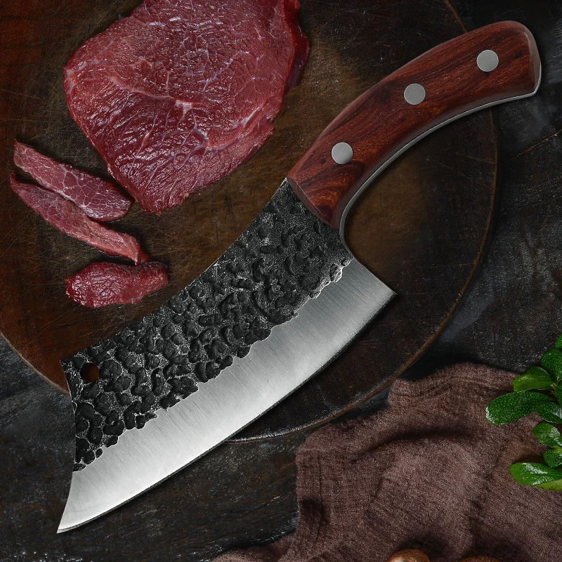 6.3' Boning Knife Handmade Forged Stainless Steel Serbian Kitchen Cleaver Chef Butcher Knives Hunting Outdoor Knife Tools