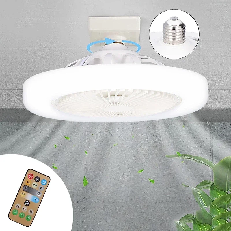 Cheap 220v E27 E26 Socket Decorative Dimmable Bladeless Home Modern Smart Ceil Light Fans Lamp Bladeless Ceiling Fan with Light