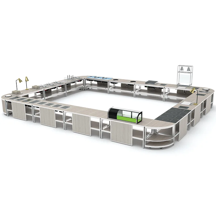 Hot Sale Hotel Furniture Customized Live Cooking Station Aluminum Metal Furniture Foldable Hotel Buffet Table