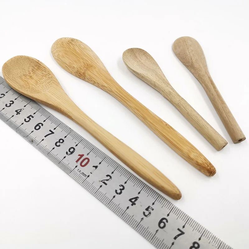 customized Japanese style  infant mini ice cream training wooden feeding baby spoon