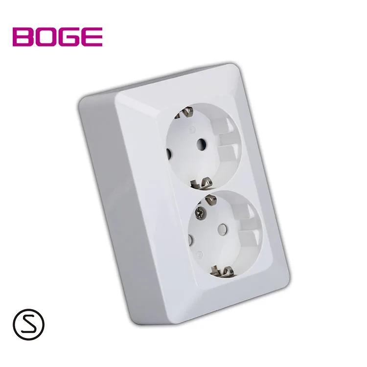 BOGE German European Schuko Socket Wall Mounted EU Electrical Power Socket