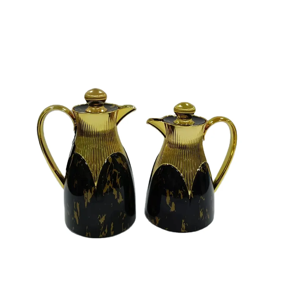 Hot selling ABS PU + Stainless Steel gold plating decor coffee pot Bar Hotel Restaurant Home 1000,ml vacuum flasks coffee pot