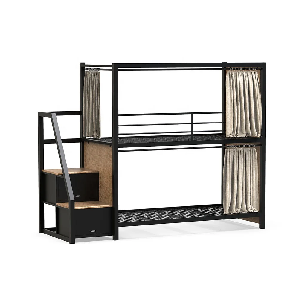 Сертификат ISO9000, школьные гостиницы, общежитие, Металлическая стальная двухъярусная кровать с лестницей