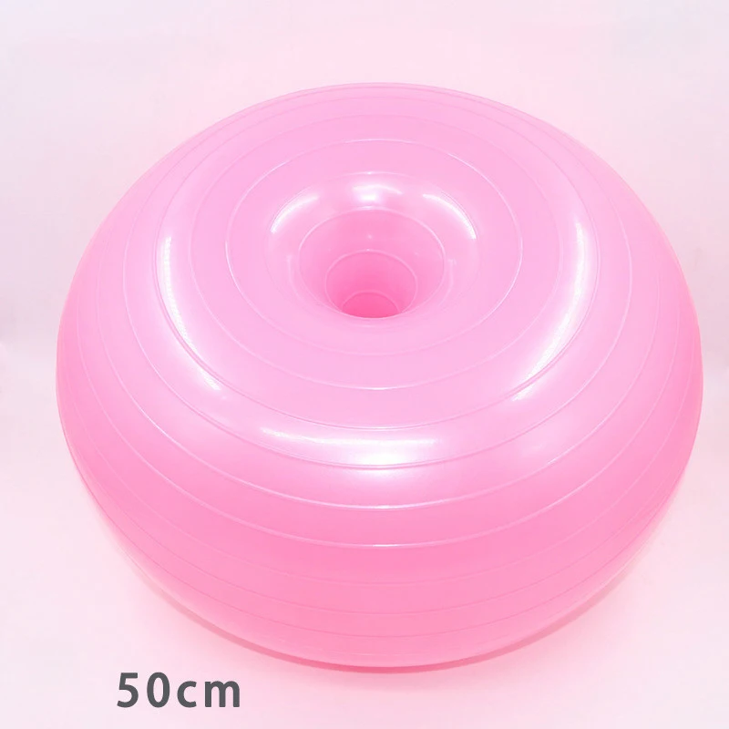 50cm New Fashion PVC yoga ball with pump inflatable Donut Yoga Ball For Seating Fitness Balance