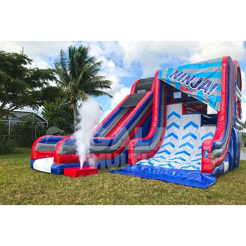 Hot sale ninja warped wall inflatable sport slide game for challenge party event