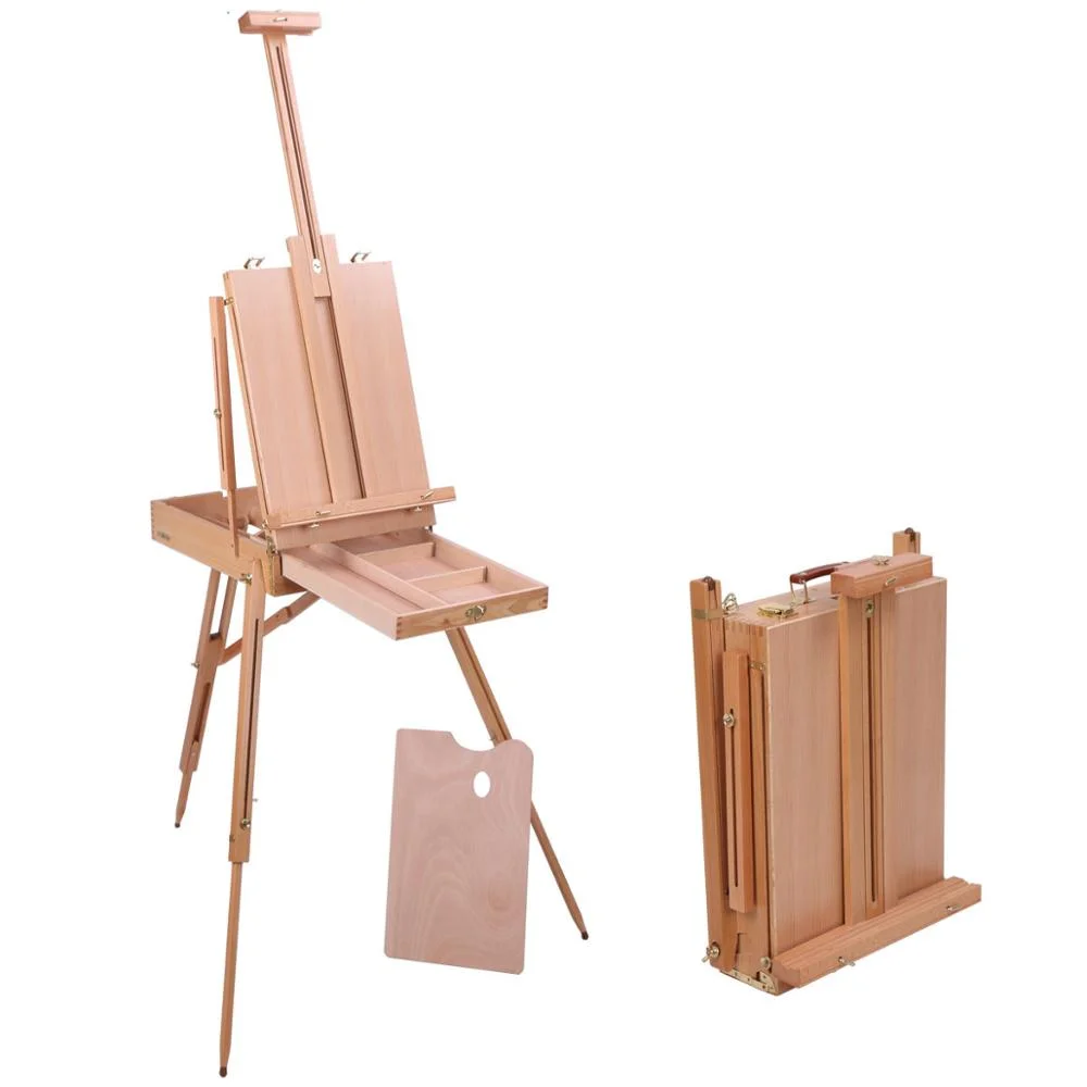 Bview Art Italy Adjustable Foldable Tripod Stand Beech Wood Portable Sketching Painting Frame Easel