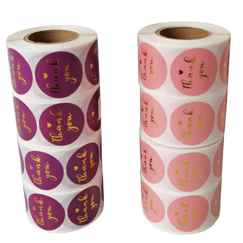 
Bulk Custom Thank You Heart Stickers Packaging Labels Adhesive Label Roll 