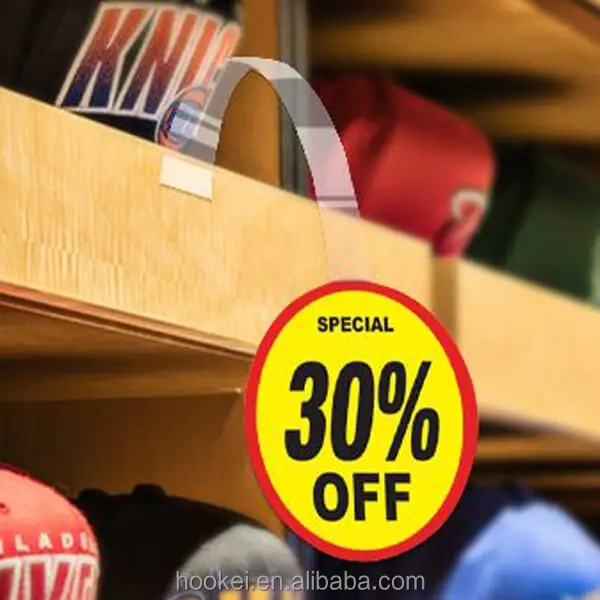 Data Strip Clip Supermarket Advertising Shelf Display Wobbler Sticker