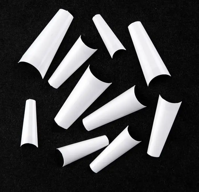 500pcs Reusable Lady White French Acrylic Style Artificial Coffin False Finger Nails Half Tips