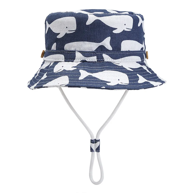Children Spring Thin Style Plain Bucket Hat Summer Sunshade Bucket Hat Baby Casual Outdoor Printed Image Bucket  Hat