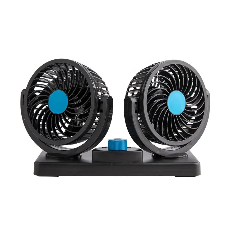 Portable Dual Car Fans 12V 24V Truck Vehicle Ventilation Fans 360 Rotatable Car Air Cooling Fans For Summer
