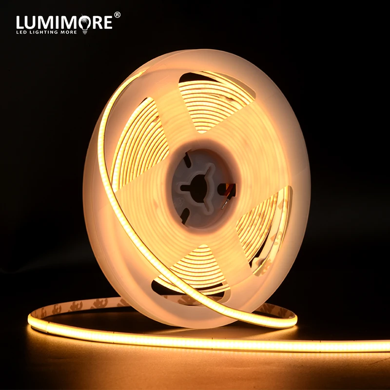 Lower voltage flexible led Light Flexible COB tape DC 12V/24V ultra slim 4mm dotfree 384leds high cri ra90 COB strip light