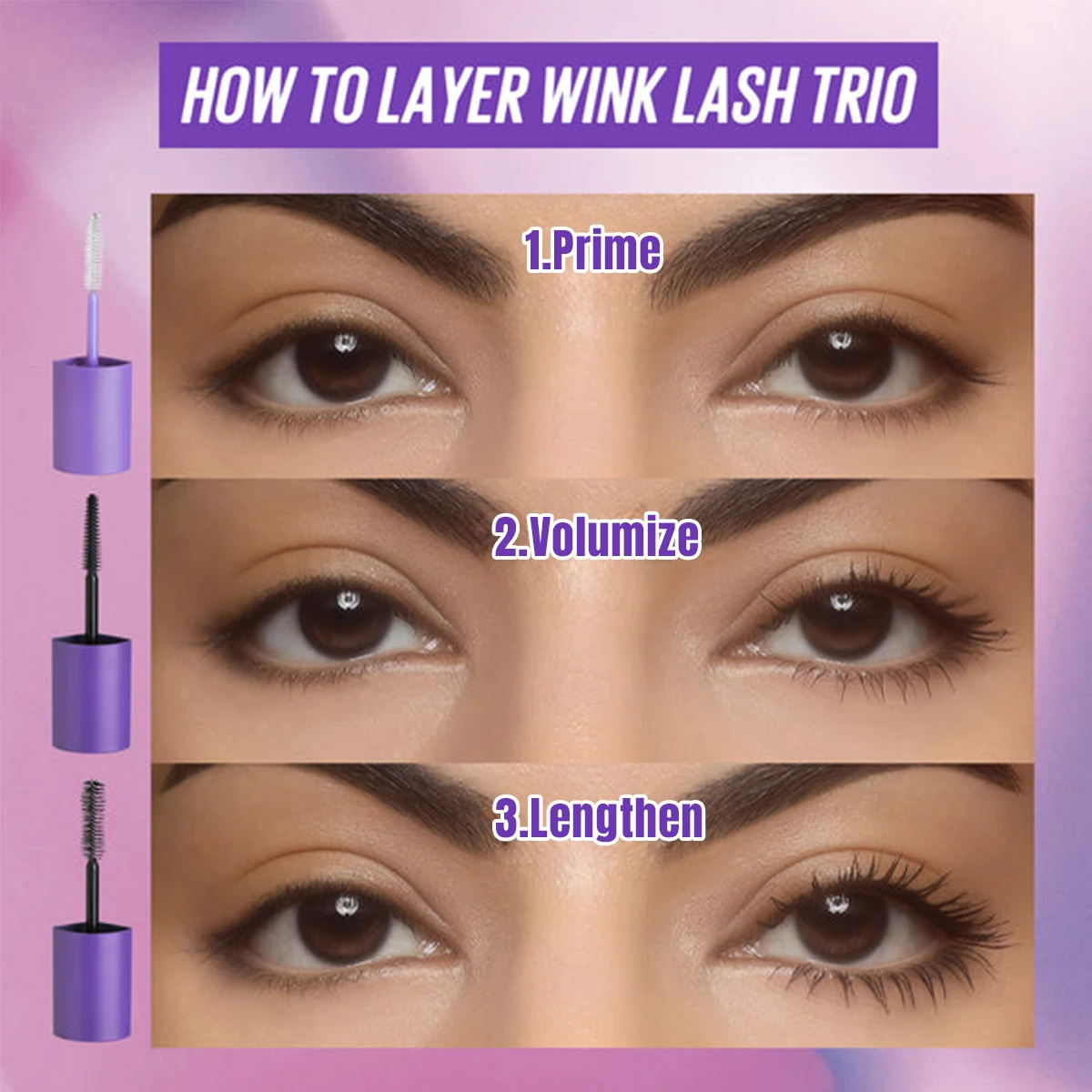 3 In1 Magnet Longlasting Eyelash Cosmetic Vegan Clear Mascara Primer Private Label Organic Volumizing Lengthening Mascara