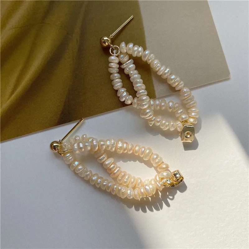 Allergy Free Earrings Baroque Natural Freshwater Pearl Multilayer Earrings French Court Elegant Earrings