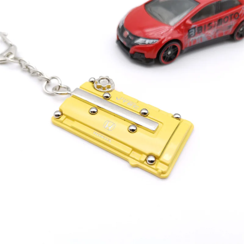 Automobile engine cover modeling simulation metal creative key chain forHonda Mitsubishi