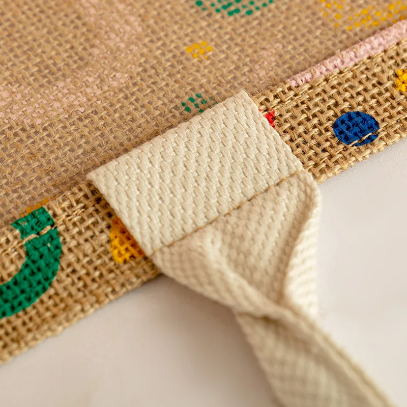 Wholesale Cheap Price Shopper Bag Custom Printed Large Natural Eco Friendly Burlap Beach Bag Jute Shopping Tote Bag With Logos