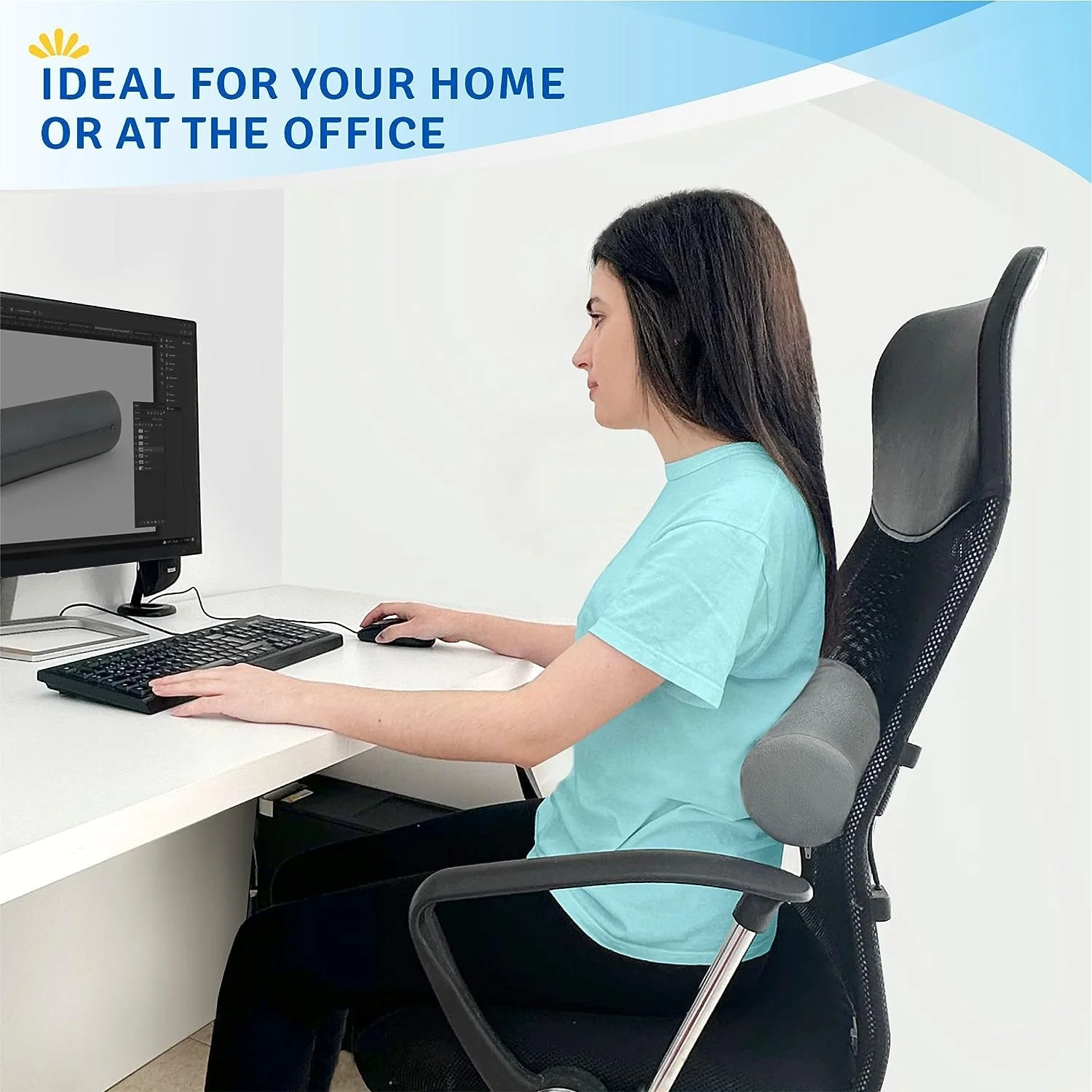 Cylinder Round Pillow for Pain Relief | Memory Foam Cervical Neck Roll Pillow for Sleeping Support with Removable Washable Cover